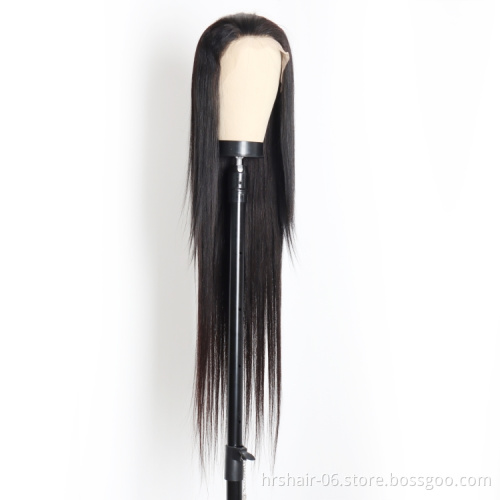 Wholesale Silky 100% Unprocessed Brazilian Human Hair Lace Wig 4*4 Transparent Frontal Closure Lace Front 40 inch wig